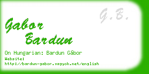 gabor bardun business card